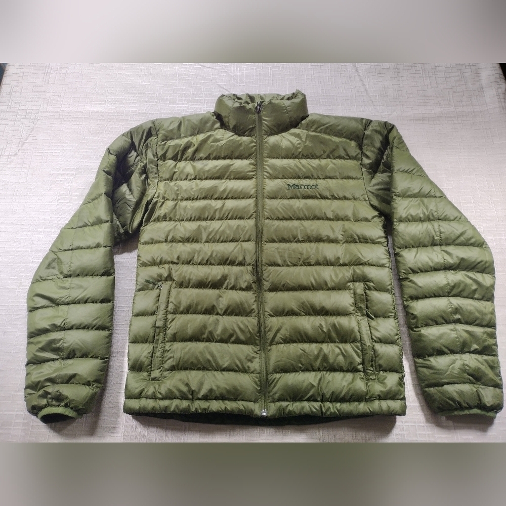 Marmot Zeus 700 Fill Down Jacket Lightweight Water Resistent Olive Green Men S